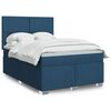 vidaXL Boxspringbett mit Matratze Blau 140x190 cm Stoff