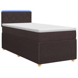 vidaXL Boxspringbett mit Matratze Dunkelbraun 80 x 200 cm Stoff
