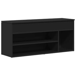 vidaXL Schuhbank Schwarz 102x30,5x45 cm Holzwerkstoff