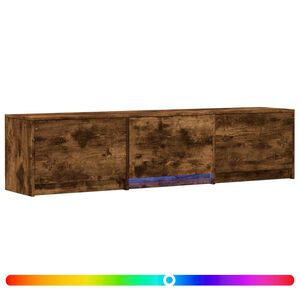 vidaXL Fernsehschrank mit LED Ger&auml;ucherte Eiche 165 x 34 x 40 cm