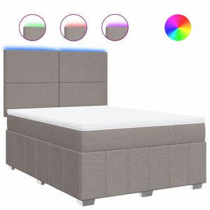 vidaXL Boxspringbett mit Matratze Taupe 140x200 cm Stoff
