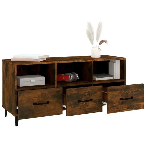 vidaXL TV-Schrank Räuchereiche 102x35x50 cm Holzwerkstoff