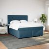 vidaXL Boxspringbett mit Matratze Blau 180x200 cm Samt