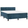 vidaXL Boxspringbett mit Matratze & LED Dunkelblau 140x190 cm Samt