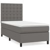 vidaXL Boxspringbett mit Matratze Grau 90x190 cm Kunstleder