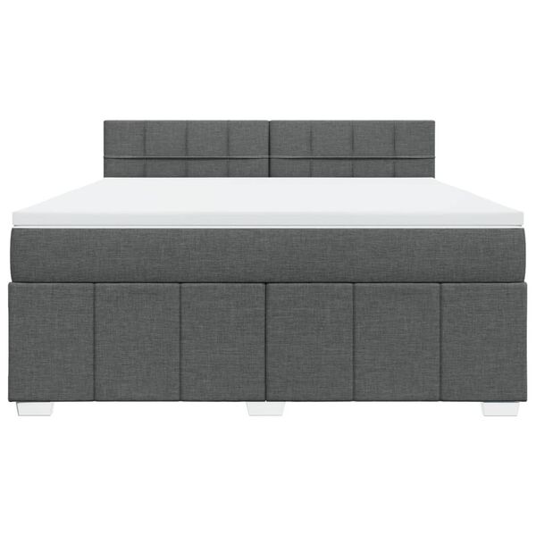 vidaXL Boxspringbett mit Matratze Dunkelgrau 180x200 cm Stoff