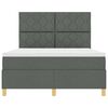 vidaXL LED Boxspringbett mit Matratze Dunkelgrau 140 x 200 cm Stoff