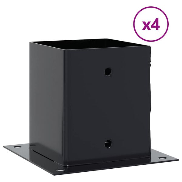 vidaXL Pfostentr&auml;ger Quadrat 4 Stk. 121x121 mm Stahl Pulverbeschichtet