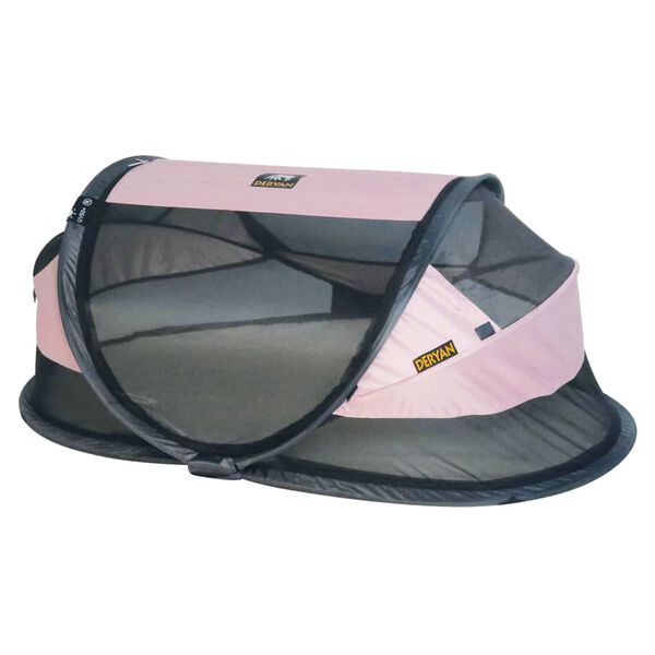 DERYAN Pop-Up-Reisebett Baby Luxe mit Moskitonetz Rosa