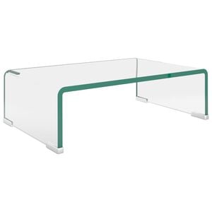 vidaXL TV-Tisch/Bildschirmerh&ouml;hung Glas Transparent 40x25x11 cm