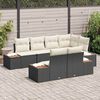 vidaXL Gartensofa-set mit Kissen 7 pcs Schwarz Poly-Rattan