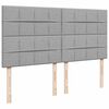 vidaXL Boxspringbett mit Matratze Hellgrau 200x200 cm Stoff