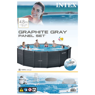Intex Aufstellpool-Set Graphite Gray Panel 478x124 cm
