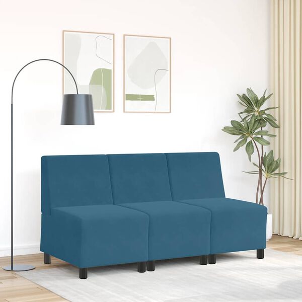 vidaXL Modulares Sofa ohne Armlehnen Blau 55 cm Samt