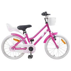 vidaXL Kinderfahrrad 18 Zoll f&uuml;r 5-7 Jahre alt Dunkelrosa