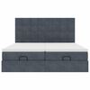 vidaXL Ottoman-Bett mit Matratzen Dunkelgrau 180x200 cm Samt
