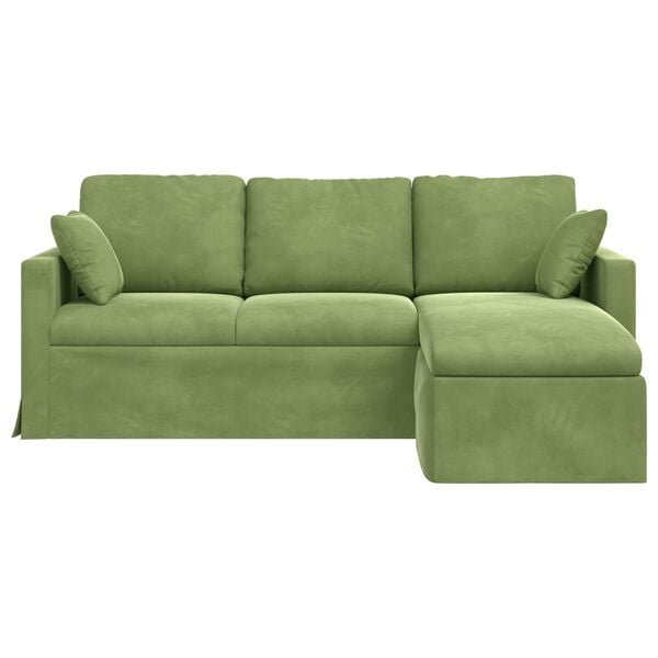 vidaXL Sofa Hellgr&uuml;n Gesamtabmessungen: 198 x 134 x 80 cm (B x T x H)