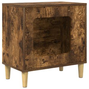 vidaXL Katzenhaus Ger&auml;ucherte Eiche 51 x 30 x 52 cm Holzwerkstoff