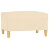vidaXL 3-Sitzer-Sofa mit Hocker Creme 210 cm Stoff