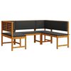 vidaXL Gartenb&auml;nke Set 3 stk. Braun Massivholz Akazie