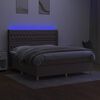 vidaXL Boxspringbett mit Matratze & LED Taupe 180x200 cm Stoff