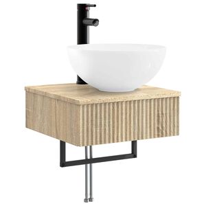 vidaXL Wandmontiertes Waschbecken Sonoma-Eiche 40 x 41 x 40,5 cm