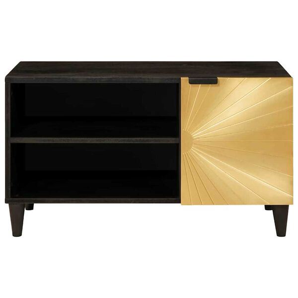 vidaXL TV-Schr&auml;nk Schwarz und Gold 80 x 33 x 46 cm Holzwerkstoff