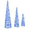 vidaXL Weihnachtsbaum 3 Stk. Blau 20 x 20 x 80 cm Acryl 90 LEDs