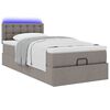 vidaXL Ottoman-Bett mit Matratze & LEDs Taupe 80x200 cm Stoff