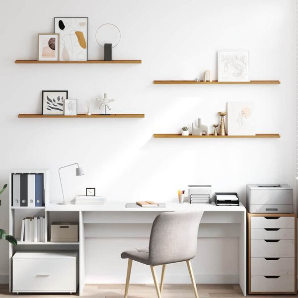 vidaXL Wandregal mit Regal 4 pcs Beige 115 x 9 x 3 cm Holzwerkstoff