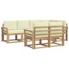 vidaXL Outdoor-Sofagarnitur 7 stk. Wei&szlig; und Creme Polyester