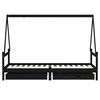 vidaXL Kinderbett mit Schubladen Schwarz 80x200 cm Massivholz Kiefer