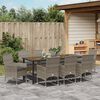 vidaXL Garten Essgruppe mit Kissen 9 pcs Grau Poly-Rattan