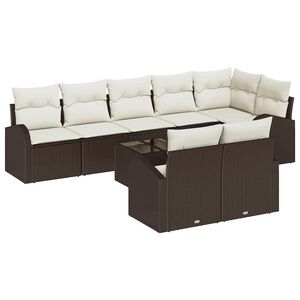 vidaXL Gartensofa-set Braun und Creme 55 x 55 x 37 cm Poly-Rattan