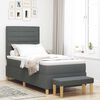 vidaXL Boxspringbett mit Matratze Dunkelgrau 90 x 190 cm Stoff