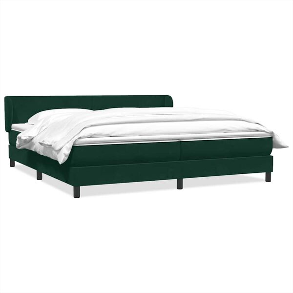 vidaXL Boxspringbett mit Matratzen Dunkelgr&uuml;n 180x220 cm Samt