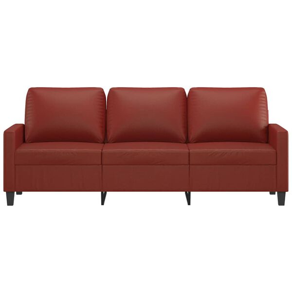 vidaXL 3-Sitzer-Sofa Weinrot 180 cm Kunstleder
