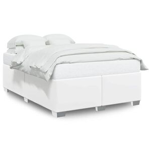 vidaXL Bettgestell ohne Matratze Wei&szlig; 137x190 cm Kunstleder