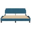 vidaXL Bettgestell mit Kopfteil "Dover" Blau 160x200 cm Samt