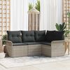 vidaXL Gartensofa-set mit Speicher 4 pcs Hellgrau Poly-Rattan