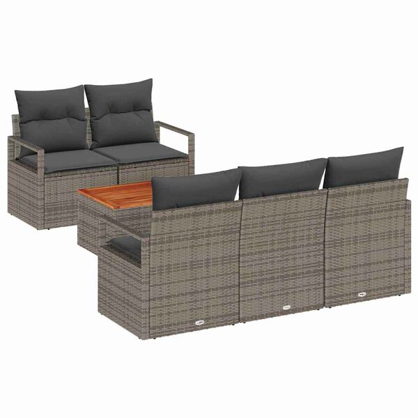 vidaXL Garten-Sofa-Set 6 pcs Grau