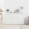 vidaXL Sideboard mit Schubladen Wei&szlig; 120 x 36 x 69 cm Holzwerkstoff