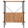 vidaXL Regal mit 3 Böden und Schrank 80x40x92 cm Stahl Holzwerkstoff