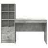 vidaXL Schreibtisch mit Schubladen 2 pcs Beton Grau