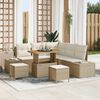 vidaXL Garten-Sofa-Set mit Speicher 8 pcs Beige Poly Rattan