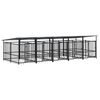 vidaXL Outdoor-Hundezwinger mit Dach Stahl 9,38 m&sup2;