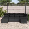 vidaXL Gartensofa-set mit Kissen 6 pcs Schwarz Poly-Rattan