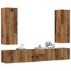 vidaXL 5-tlg. TV-Schrank-Set Wandmontage Altholz-Optik Holzwerkstoff
