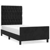 vidaXL Bettgestell mit Kopfteil Schwarz 90x200 cm Samt