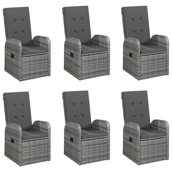 vidaXL 7-tlg. Garten-Essgruppe Grau